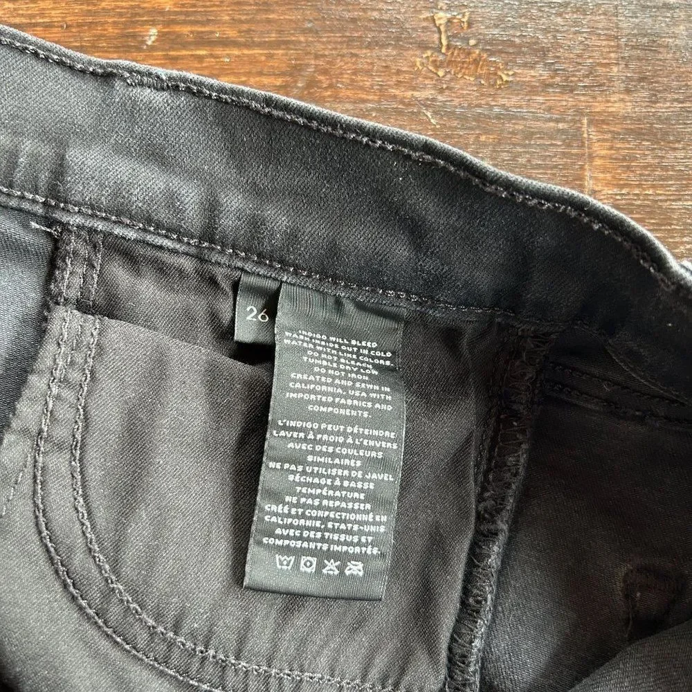 J. Brand‎ Women's Size 26 Alana Black Ladder Lace Jeans Stitched Skinny Leg